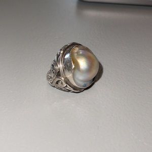 Sterling Silver Baroque Sea Pearl Cocktail Ring